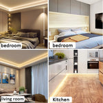 ruban led flexible cob 220v autocollant blanc chaud salon cuisine chambre moderne