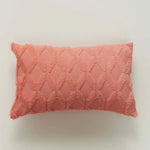 housse coussin décorative peluche géométrique moderne 30x50cm roseclair blancbeige grisclair