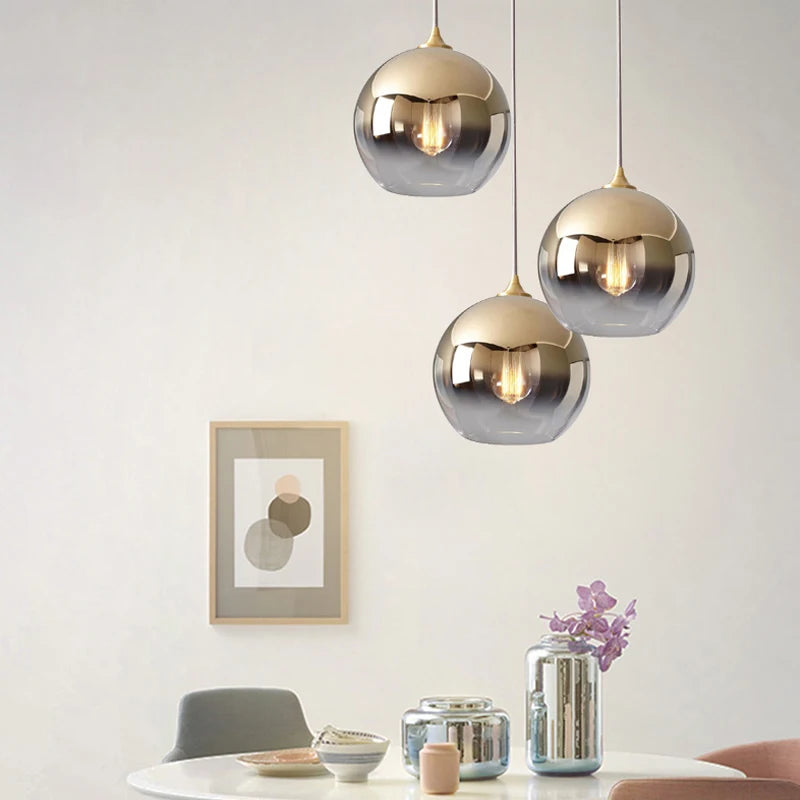 Suspension lumineuse moderne argent brillante 25cm 90260V étude chambre