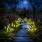 guirlande lumineuse solaire multicolore moderne étanche extérieur allée jardin patio decoration