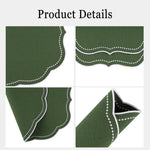 serviettes table rose vert beige scalloped bordure pointillé blanc opaques classiques table manger