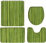 rideau douche polyester motif bambou naturel opacité tapis toilette beige clair vert clair 70x70cm
