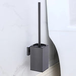 brosse wc acier inoxydable porte brosse noir argent doré moderne fixation murale poignée base