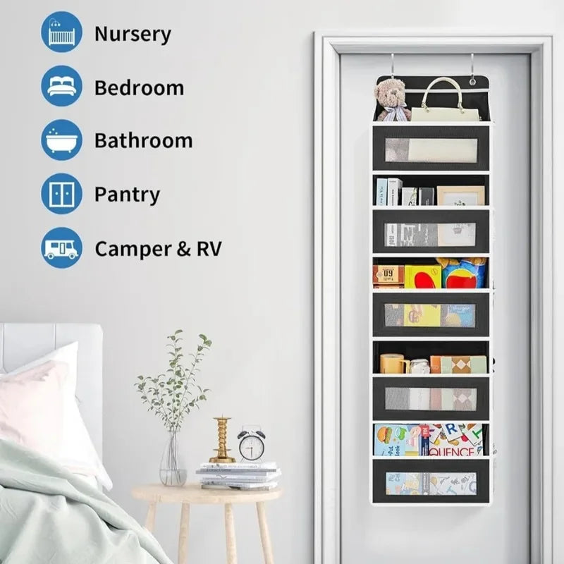organisateur mural gris moderne compartiments clips toilettage chambre salle bain