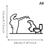 autocollant mural minimaliste noir silhouettes personnages cuisine toilettes abstrait chambre cuisine salle bain