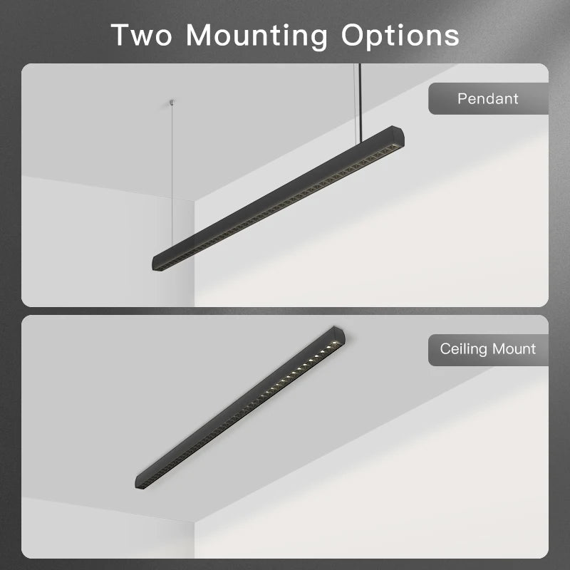 Lampe LED suspendue moderne lumière chaude noir matériau aluminium pendentif