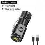 torche rechargeable led noire étanche 20w 350 lumens clip latéral résistance choc moderne