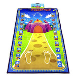 tapis interactif éducatif prière enfants musulmans illustrations mosquée palmiers motifs floraux éducatifs