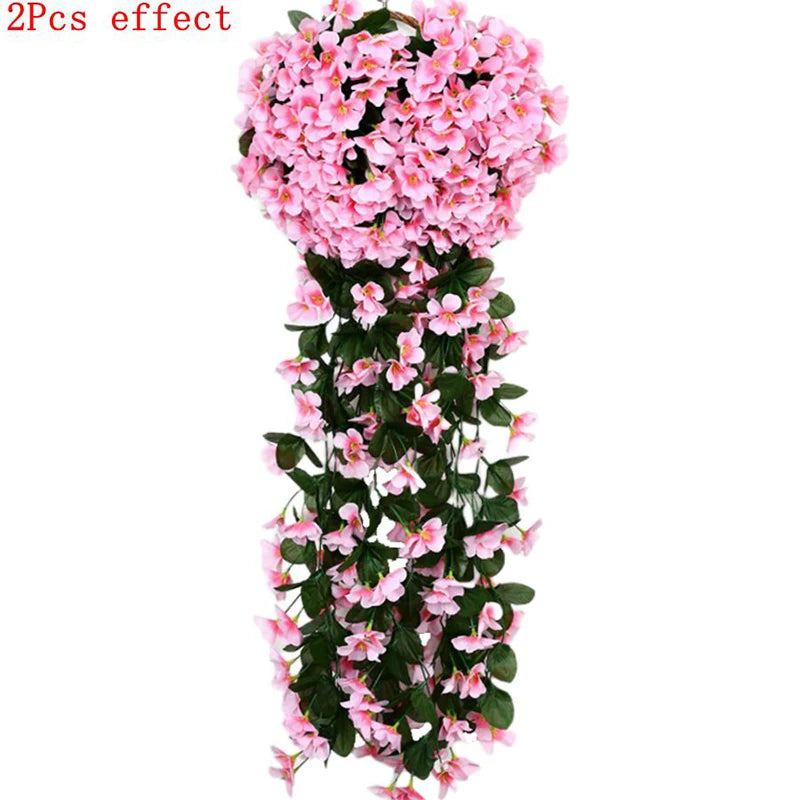 guirlande artificielle violettes fleurs modernes decoration maison intérieure 80cm boite
