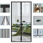 rideau moustiquaire magnétique noir blanc maille fine transparent moderne adhésif porte