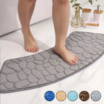 tapis bain gris moderne texture cailloux antidérapant absorbant eva 30x60cm