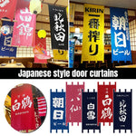 rideaux porte japonais traditionnels lettres blanches clips fixation entrée restaurant