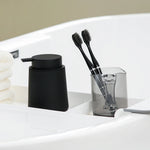 distributeur savon liquide noir mat moderne minimaliste plastique opaque rechargeable salle bain cuisine