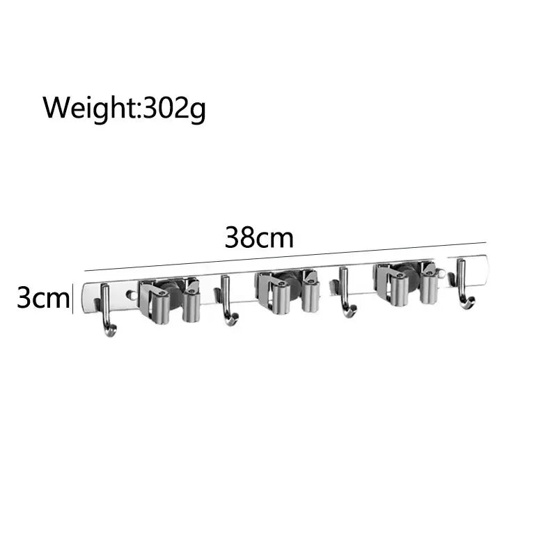 porte ustensiles mural crochet support rangement metal acier inoxydable moderne utilitaire argenté bois