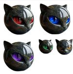 sculpture tête chat noir or marbré brillant artisanal moderne