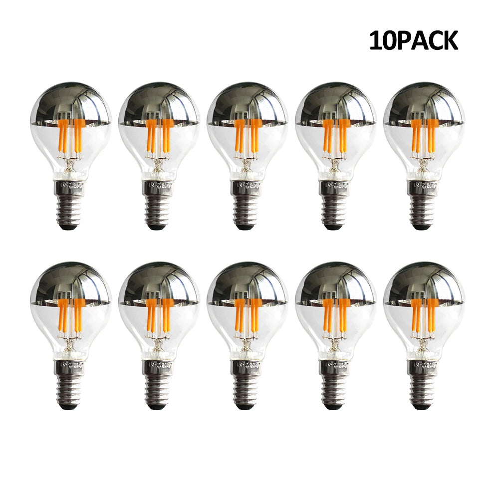 ampoules led dorées argentées vintage e14 e12 opalescentes modernes 400 lumens 4w