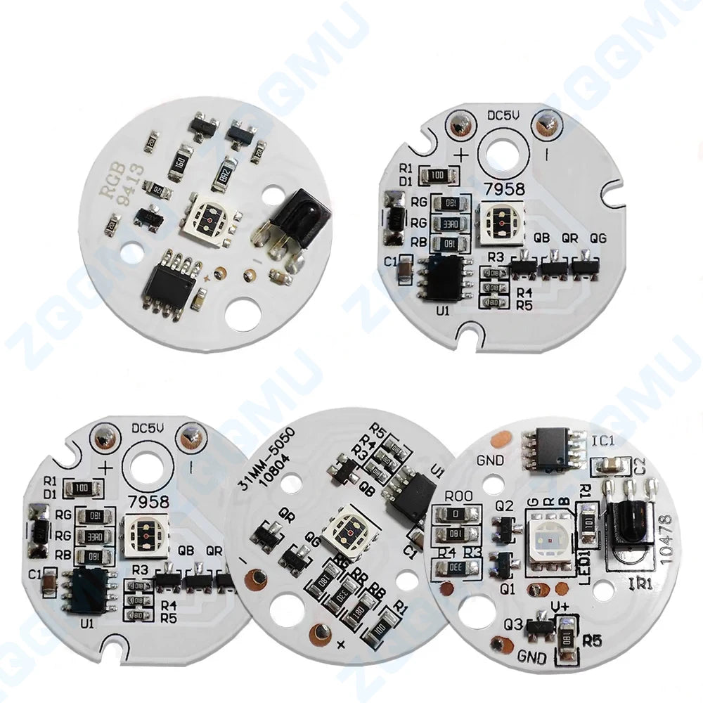 panneau led rgb 3w 38mm télécommande dégradé couleur diy lampe bois hêtre éclairage scène