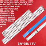 bandes rétroéclairage led blanc bleu modernes clips fixation téléviseur 43 pouces points noirs 110