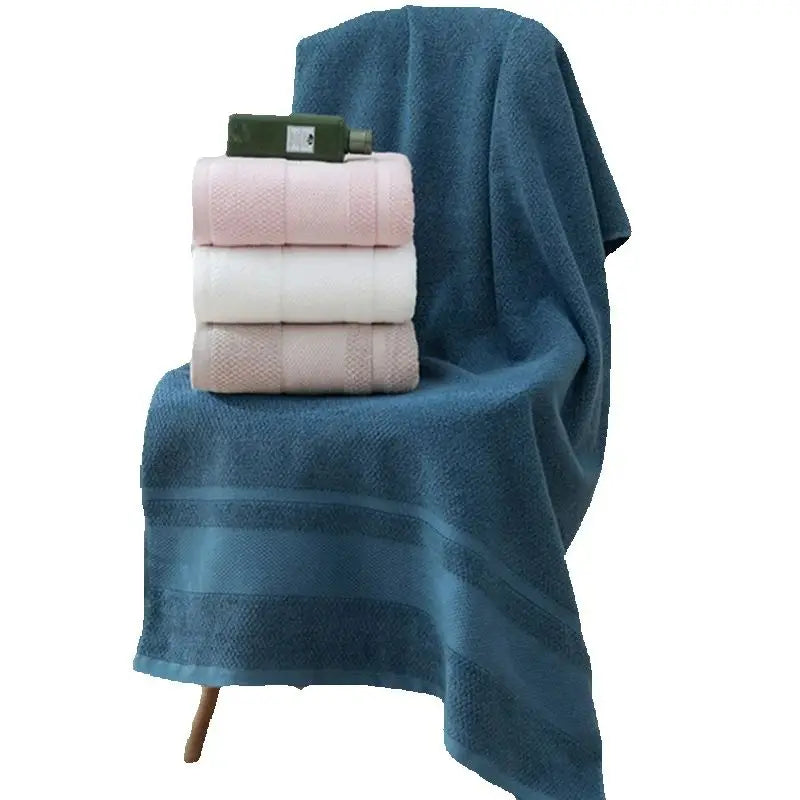 serviette bain coton biologique texture tissée rayures horizontales douce clips serviette