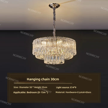 lustre suspendu cristal doré moderne lampe salon luxe géométrique élégant intérieur