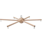 mobile musical bébé structure bois oiseaux ornements suspendus décoration chambre arc ciel illustrations jouets