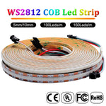 ruban led flexible 160leds ws2812 cob blanc moderne adhésif 50000 heures rgb