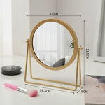 miroir maquillage argenté moderne portable ovale pouces pieds solides aluminium lisse salon chambre bain