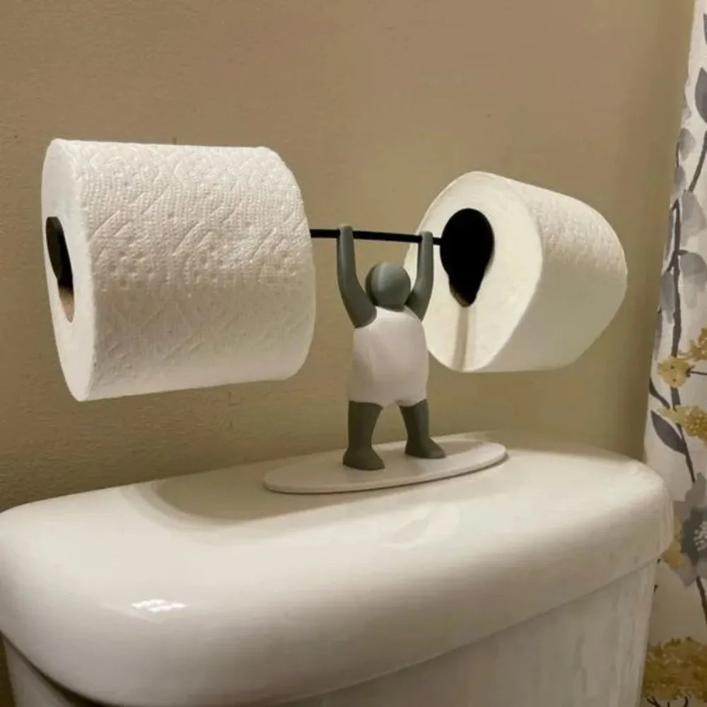 support papier toilette humoristique plastique gris blanc adhésif salle bain chambre toilette