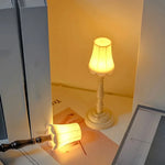 lampe table champignon blanc marron classique base stable abat jour câble