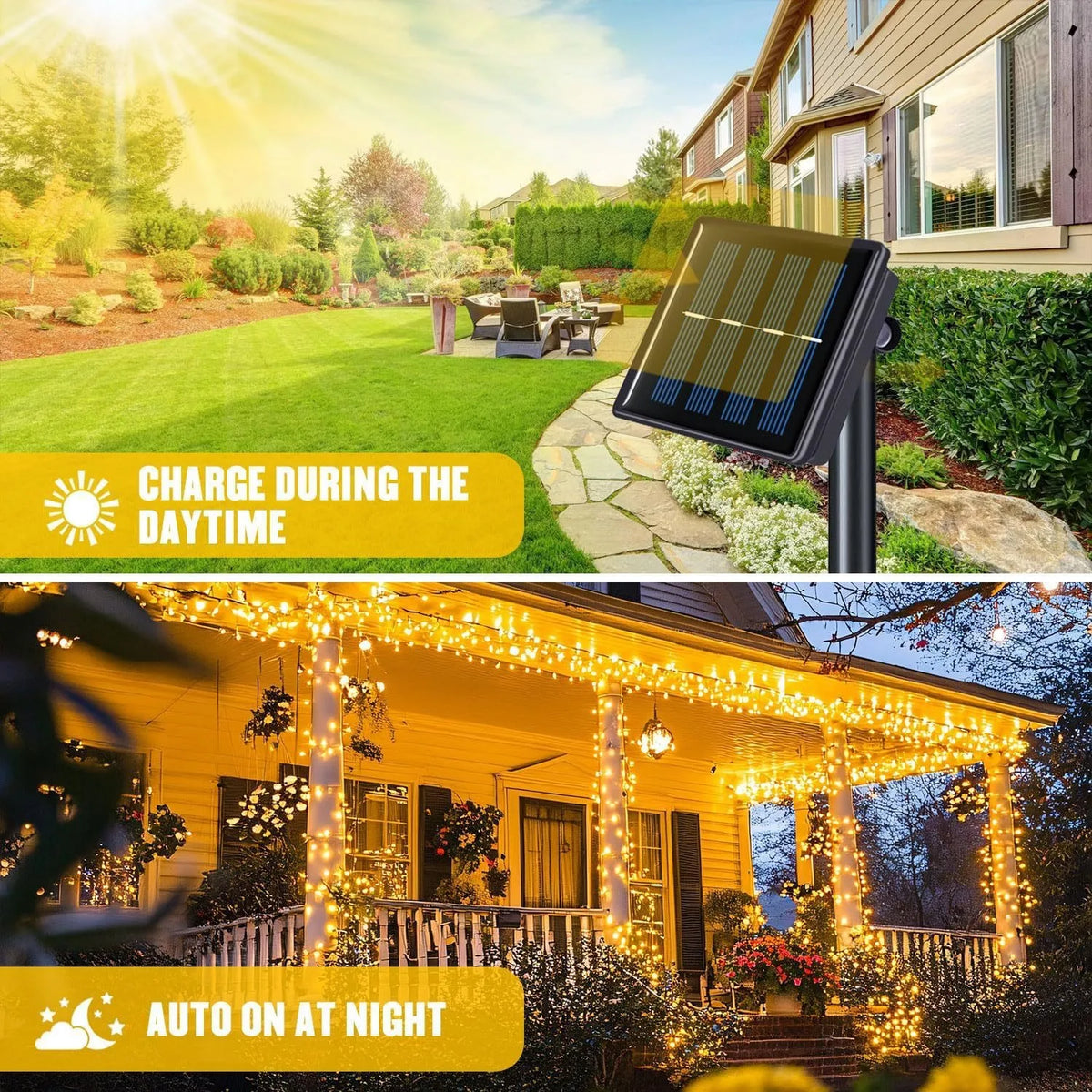 guirlande lumineuse solaire multicolore modes éclairage moderne halloween noël clips extérieur led points lumineux