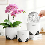 pots orchidées blancs modernes perforations ventilation racines aérationintérieurexterne
