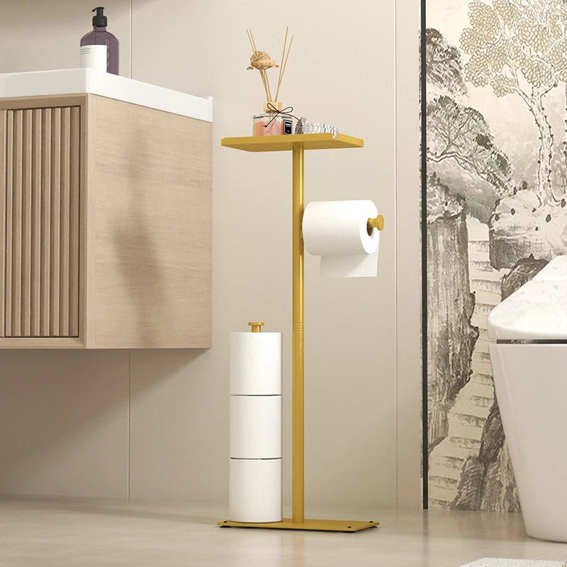 support papier toilette moderne or noir blanc imperméable salle bain multifonctionnel rangement téléphone tringle