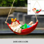 décoration intérieure extérieure poupée jardin gnome résine verte rouge bleue noire blanche classique hamac