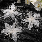 accessoire cheveux fleurs artificielles strass blanc doré élégant décoratif translucent