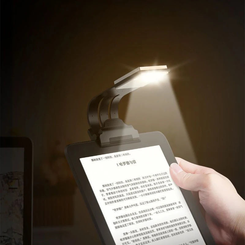 lampe lecture led rechargeable clip noir minimaliste protection yeux gradation luminosité