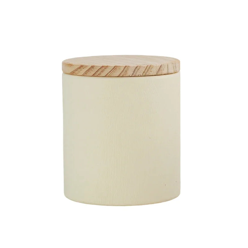 pots thé bois couvercle pots épices boîtes stockage respectueux environnement blanc jaune vert rouge