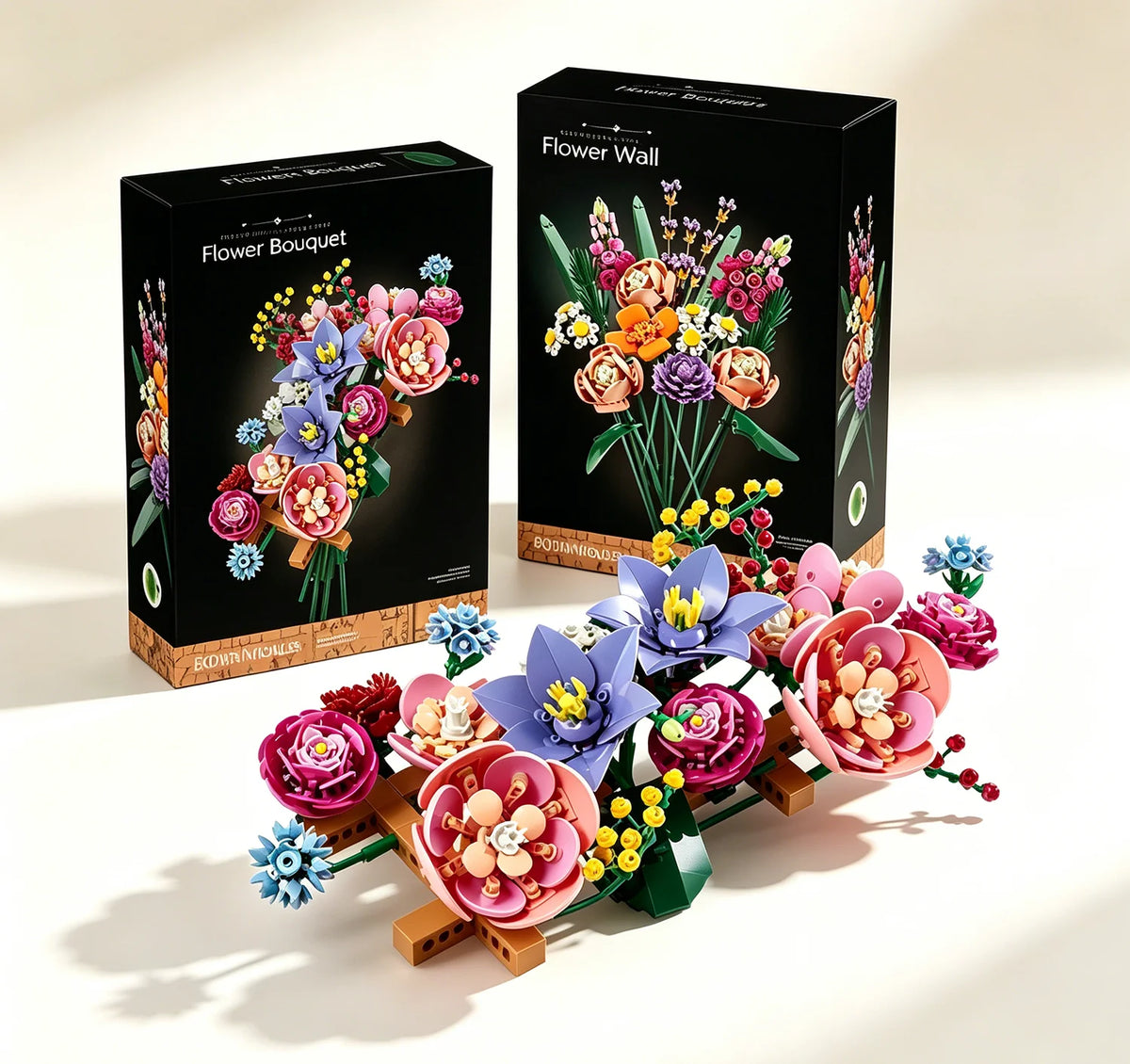 bouquets fleurs artificielles arbres bonsaï diy decoration intérieure assemble rose violet jaune orange vert