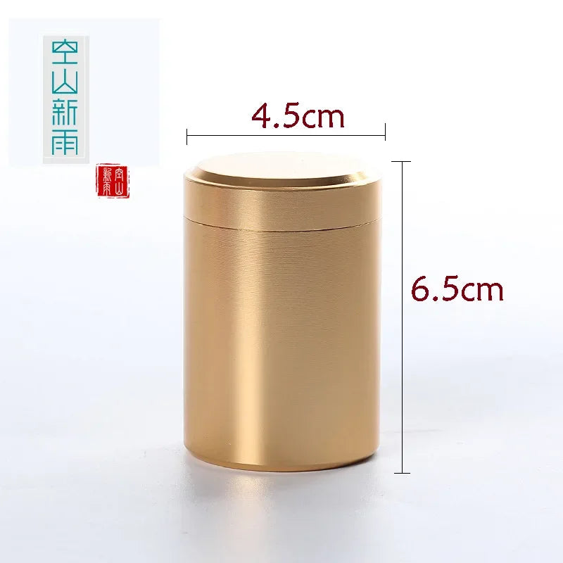 boîte thé or argent moderne minimaliste 70ml métallique brillante portablescrição