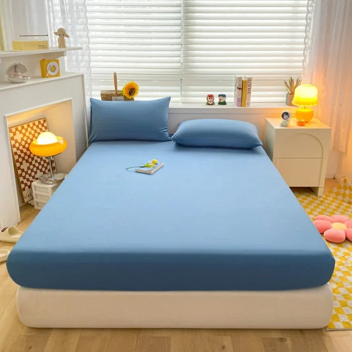 housse lit couleur unie rose clair gris bleu marine noir rose pâle moderne adhésive