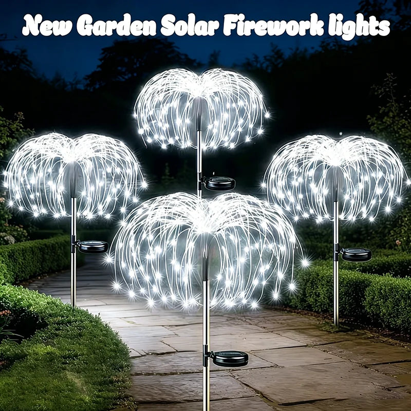 lumière solaire jardin blanc feu d'artifice moderne tringle fixée led jamais éteinte