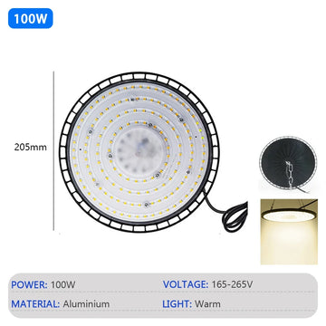 éclairage industriel led haute luminosité 280mm noir moderne étanche 200w