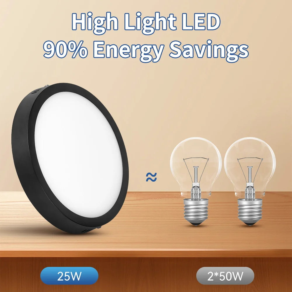 Spot LED moderne blanc noir 15w 25w vis fixation flux lumineux led