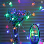 guirlande lumineuse flocons roses blancs modernes noel decoration festive led 3m multicouleur