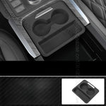 organisateur rangement voiture orange texture cuir moderne adhésif compartiments tasses objets smartphone