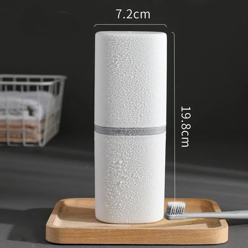 tasse pliable moderne brosse dents crème dentifrice blanc rose bleu gris texture goutte'eau