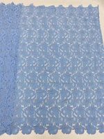 tissu dentelle bleu clair rose fleurs motifs floraux élégant dorées occasion partie