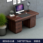bois massif moderne marron foncé table travail informatique épuré intérieur maison