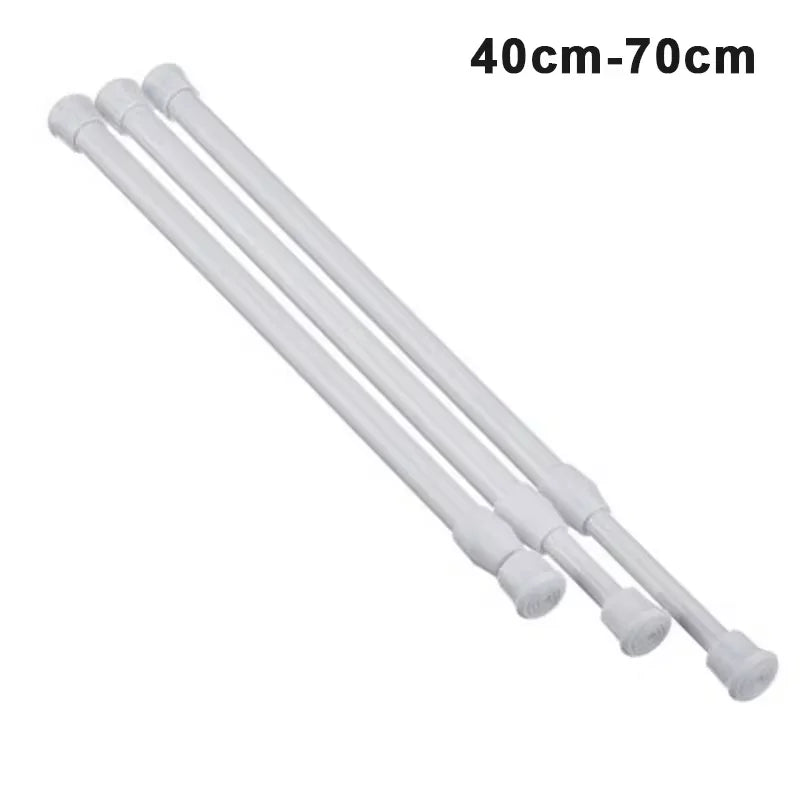 tige rideau extensible acier blanc moderne embouts protection 30 50cm 40 70cm 55 90cm