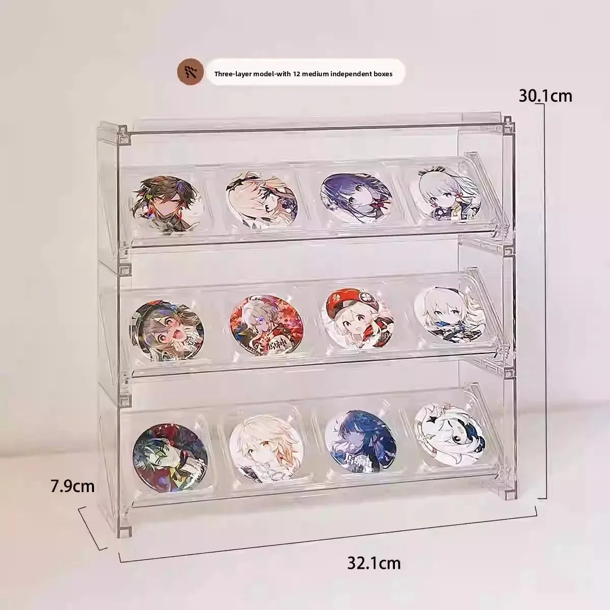 porte cartes anti poussière acrylique transparent personnages animés moderne rangement bijoux accessoiressealed dustproof