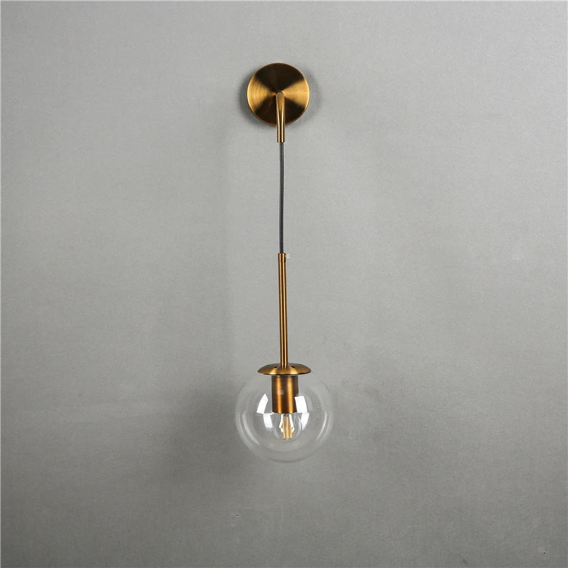 lampe murale moderne or transparent fixée mur ampoule led 220v 249lm 3ans garantie